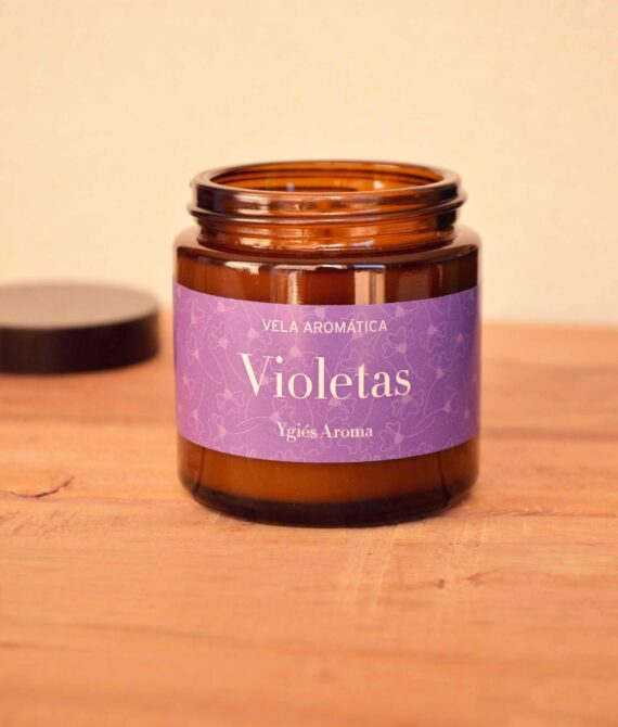 Vela artesanal de violetas